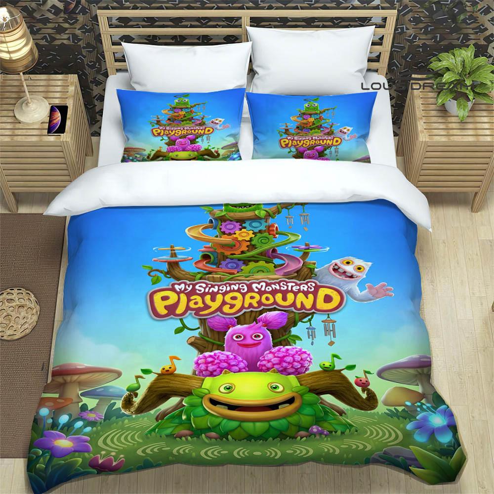 M-My Singing Monsters printed Bedding Sets exquisite bed supplies set duvet cover comforter set bedding set luxury birthday gift