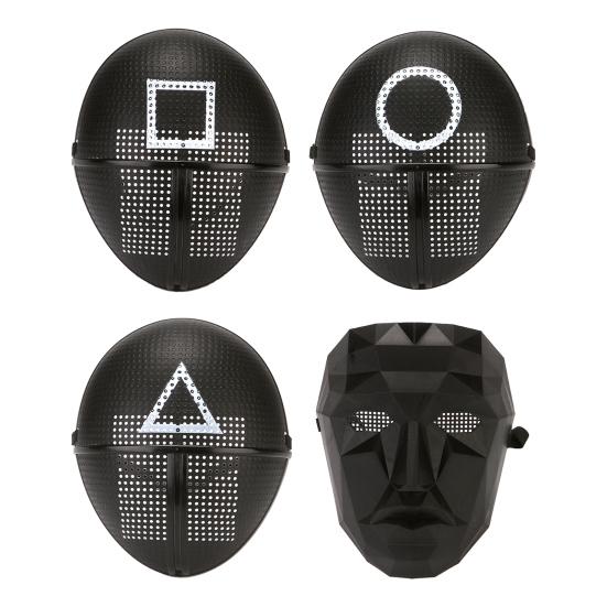 Маска для косплея с геометрическим узором, полнолицевая маска с сетчатыми регулируемыми ремнями, один размер, взрослая маска для костюмированных вечеринок, косплей