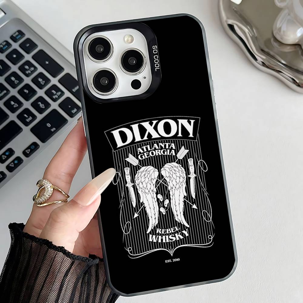 D-Daryl Dixon Крылья Зомби Чехол для Телефона Для iPhone 17,16,15,14,13,12,11,Pro,Max,Plus,E,Air,Mini Черный IMD Чехол