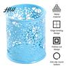 Desk Organizer Pen Holder, Large Capacity Hollow Flower Design Cup, Decorative Iron Stationery Holder for Pens Scissors Makeup Brushes Brush