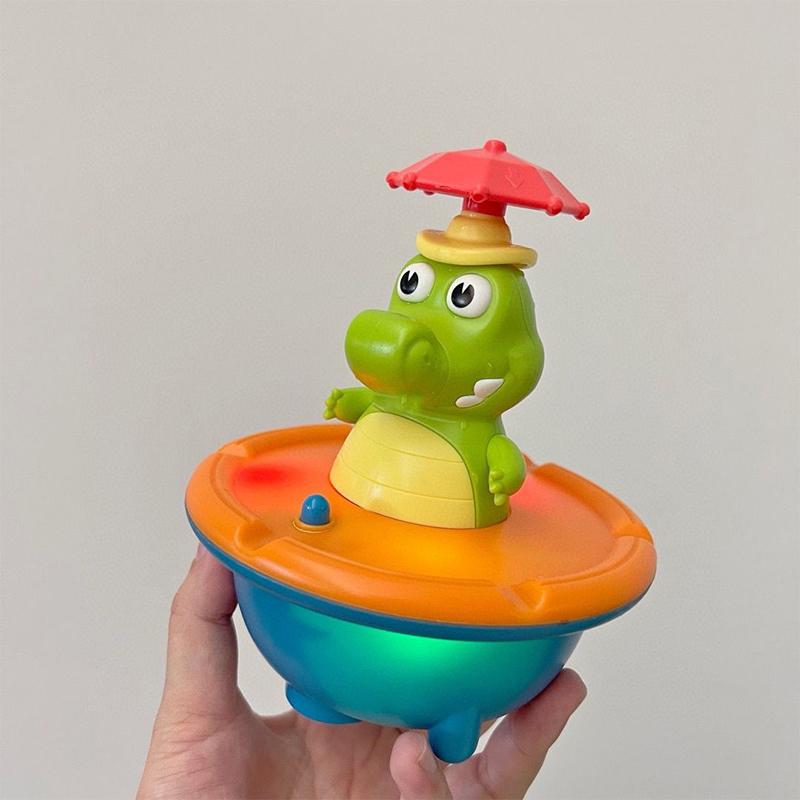 Bath Toys For Toddlers - Light Up Crocodile Fountain With 4 Spray Modes, For Bathroom & Swimming Pool ABS Plastic Bath Toy