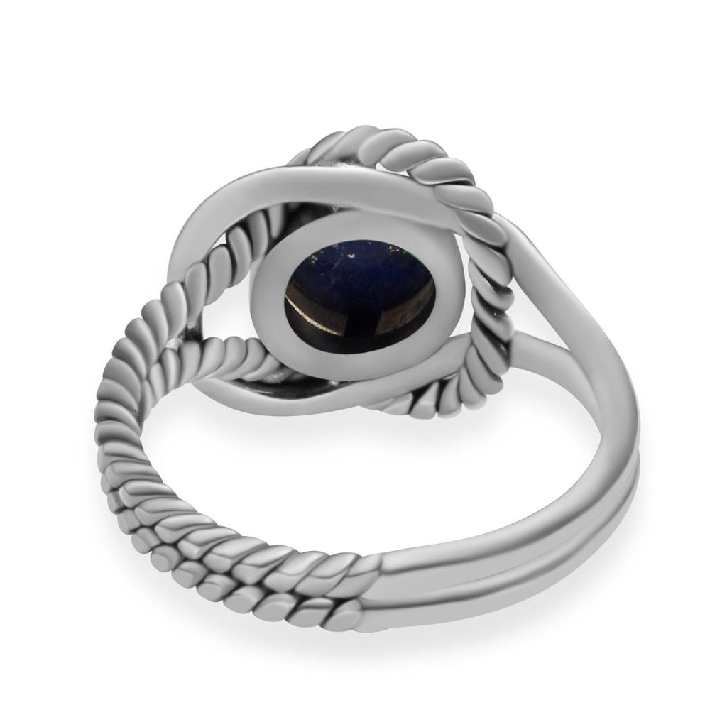 Кольца с разрезным хвостовиком из натурального лазурита 925 пробы из серебра 925 пробы для женщин и девочек