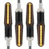 KEMIMOTO Turn Signal, Motorcycle, LED Turn Signal, E-Mark, Flowing Turn Signal, 12 V, Sequential