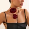 Rose Choker Flower Strap Vintage Necklace Rose Dinner Necklace Accessories Necklace for Women