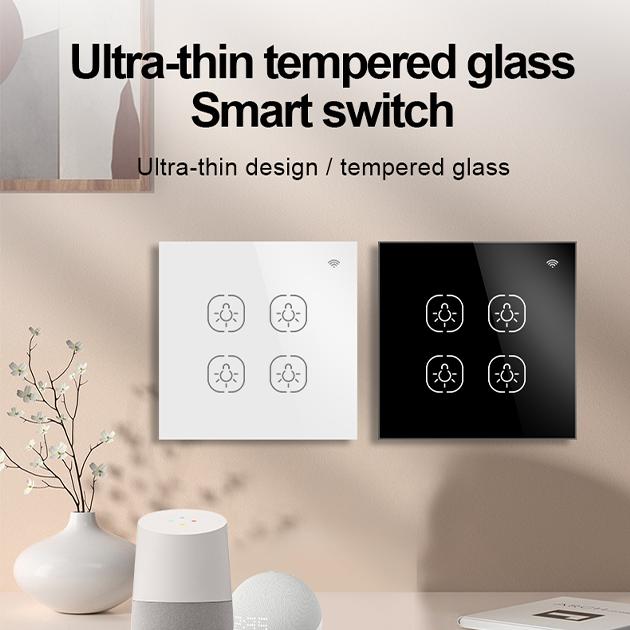 2026 Kooyii Wifi 1/2/3/4 Gang Smart Touch Switch Glass Panel Remote Control Neeed Neutral for Smart Home Wall Light Smart Switch