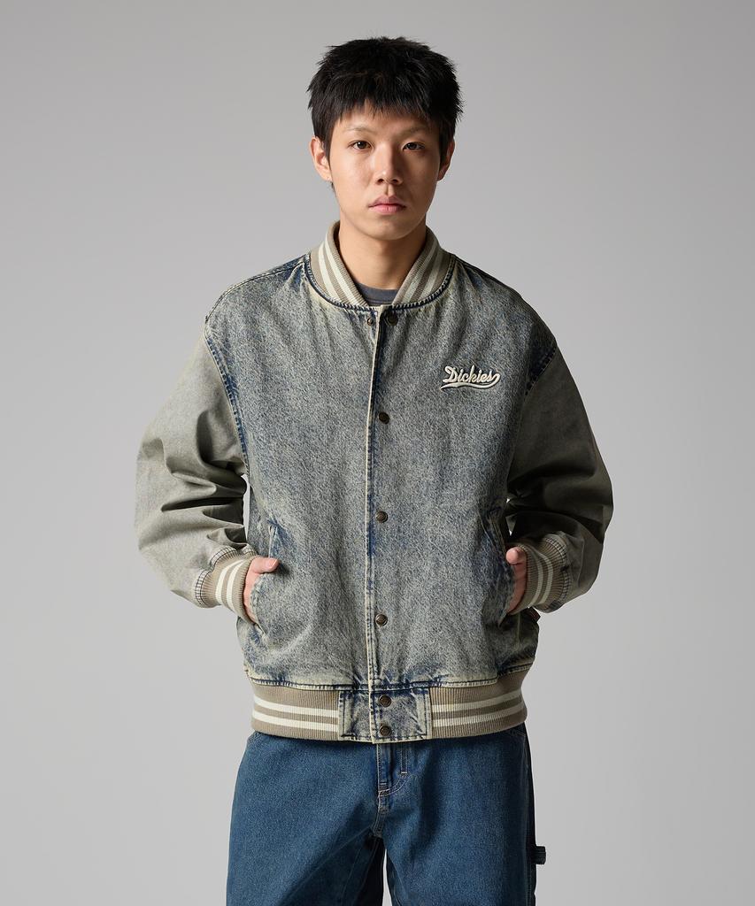 Dickies Джинсовая куртка-бомбер с логотипом-волной Тонированный деним