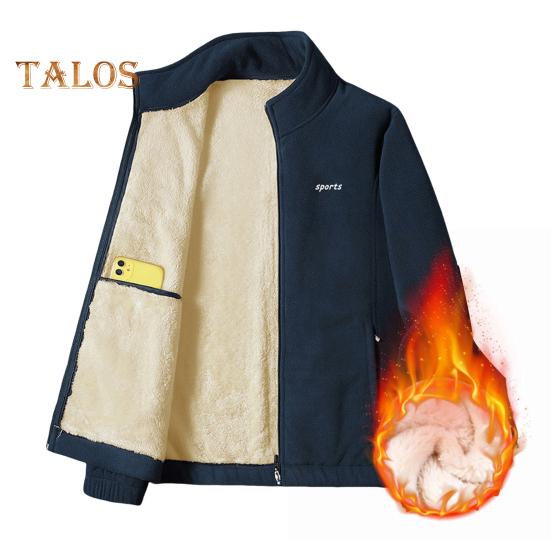 Мужская куртка с воротником-стойкой, длинным рукавом, утолщенной бархатной подкладкой, теплое зимнее пальто с карманами, застежка-молния, хлопковая куртка