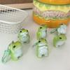 Funny Green Frog Resin Keychain 1/6Pcs Animal Charms Pendant DIY Phone Chain Bag Decor Jewelry Making Accessory
