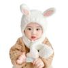 Детская шапочка для новорожденных, вязаная с ушками животных, ушками кролика, милый комплект-кашне, теплая защита от холода для детей, мальчиков, девочек, малышей, весна, осень, зима, годы
