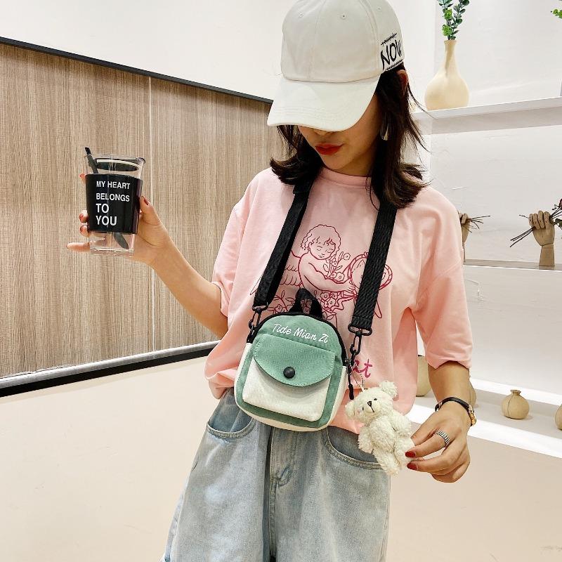 Холщовая сумка женская сумка через плечо корейская версия женская сумка милая детская сумка через плечо маленькая квадратная сумка