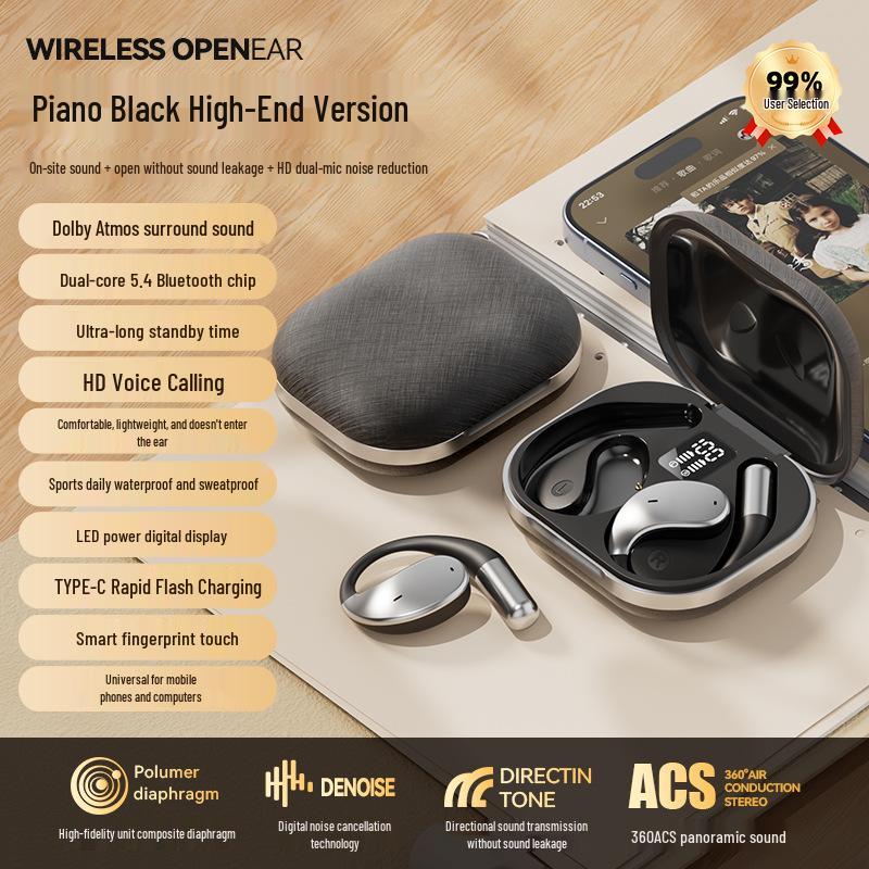 New Wireless Noise-Cancelling Bluetooth Earphones with Panoramic Sound for Running and Sports