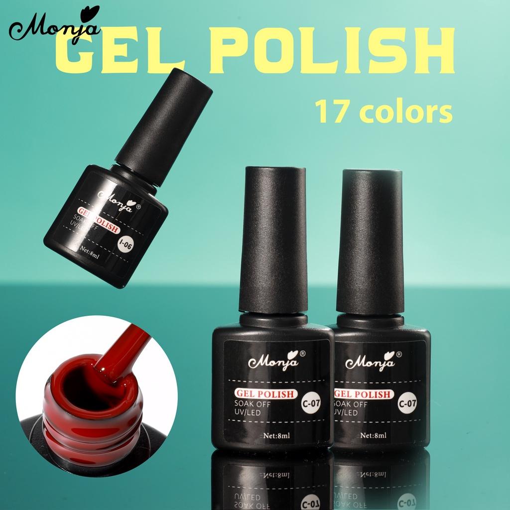 monja 17 цветов 8 мл флакон для дизайна ногтей гель УФ-лак для рисования живопись быстросохнущая замачиваемая лампа отверждение лаки лак DIY дизайн маникюра инструменты для красоты