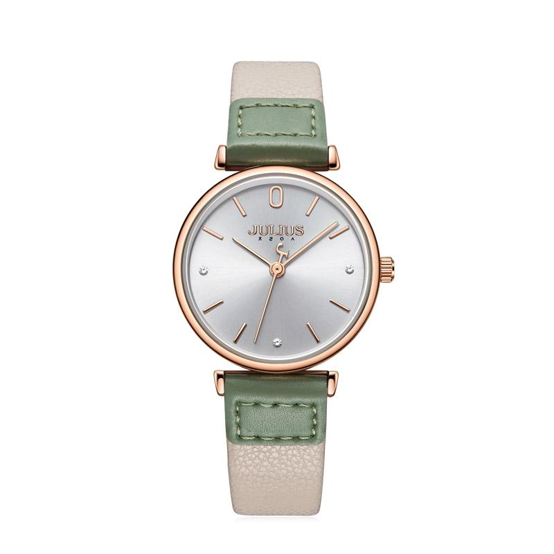 JULIUS Watch JA-1306 Women Fancy Casual Mixed Color Leather Band Quartz Wristwatch Dropshipping