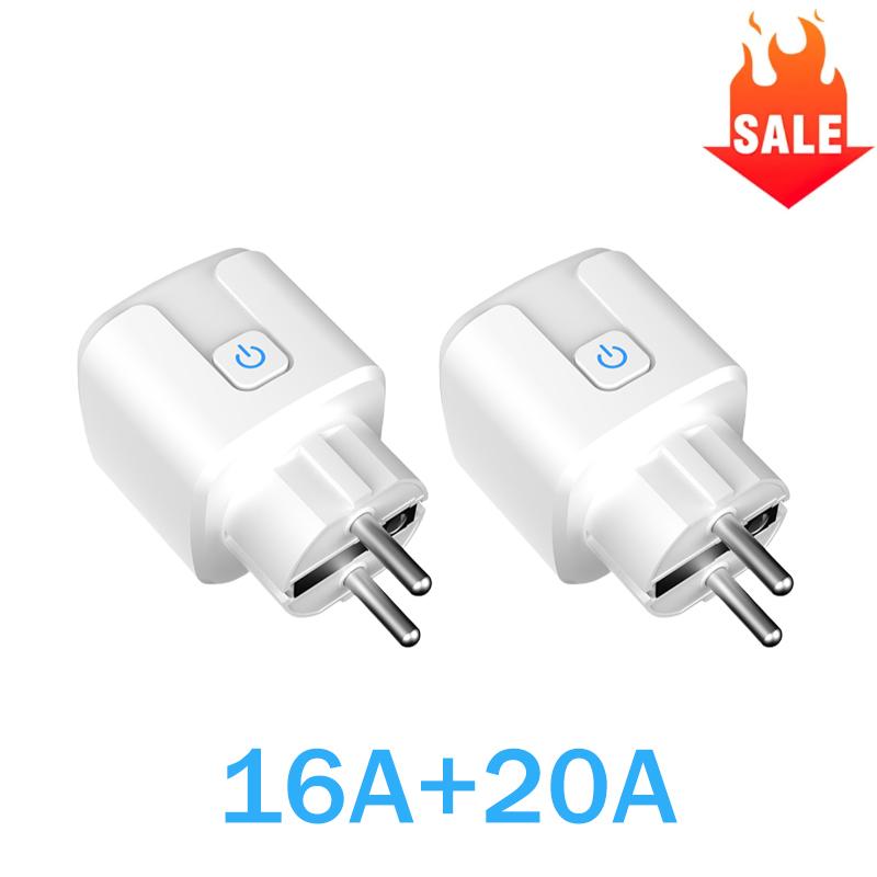 Умная розетка EU 16A/20A AC100-240V Wifi Умная розетка с питанием Alexa Google Home Голосовое управление Tuya Smart Life APP