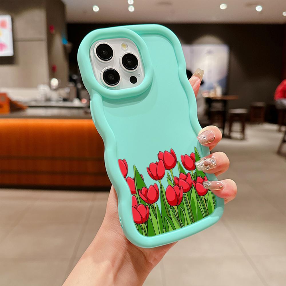 LZ16 Flower Wave Silicone Phone Cases for Samsung A15 S23 FE S24 Ultra A34 A54 A14 A55 Motorola G32 OnePlus Soft Cover