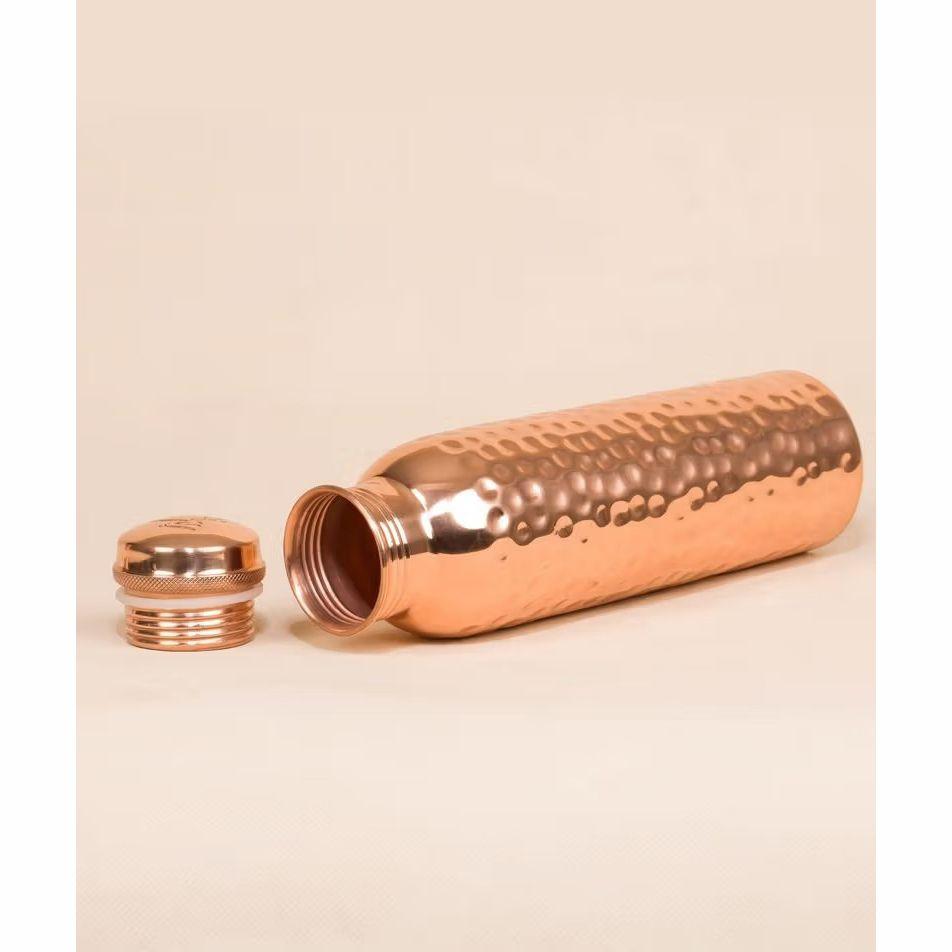 Copper Bottle (800 Ml), Hammered Copper Water Bottle,
