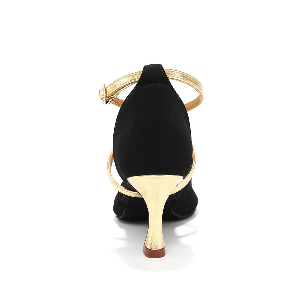 Кожаные Женские Туфли для Современного Танца с Открытым Носком Туфли для Латиноамериканских Танцев Женские Вечерние Бальные Стандартные Туфли на Каблуке 7 см