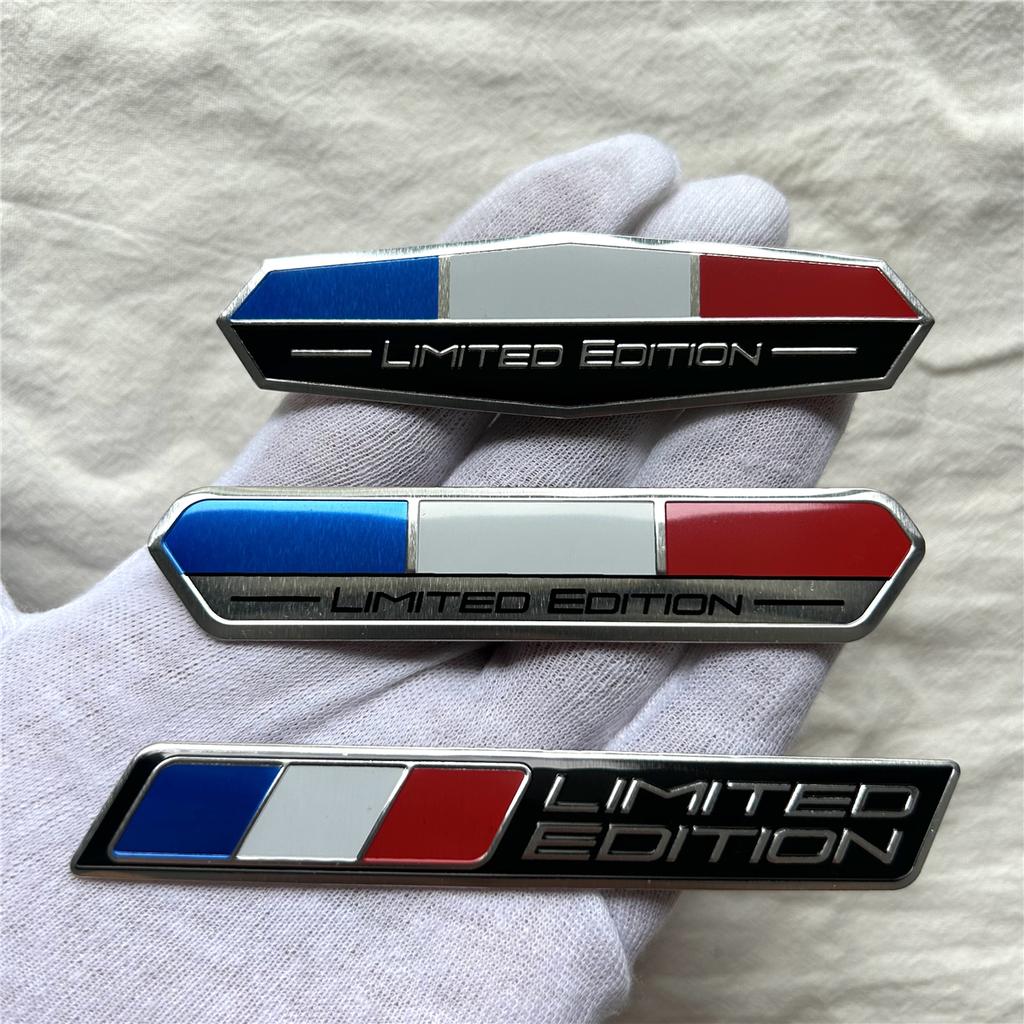 Limited Edition France National flag Aluminium Adhesive Emblem Rear Trunk Badge Fender Sticker Body Decal car emblem