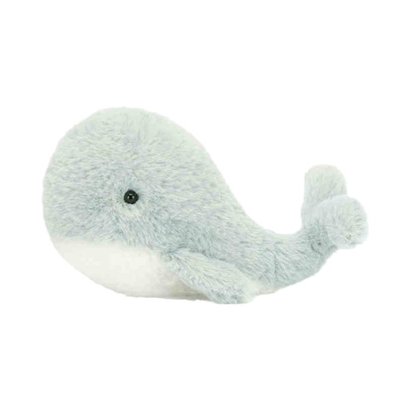 Jellycat Мягкая игрушка-фигурка кита Waverly из коллекции Ocean, успокаивающая, серого цвета, 8 см в высоту