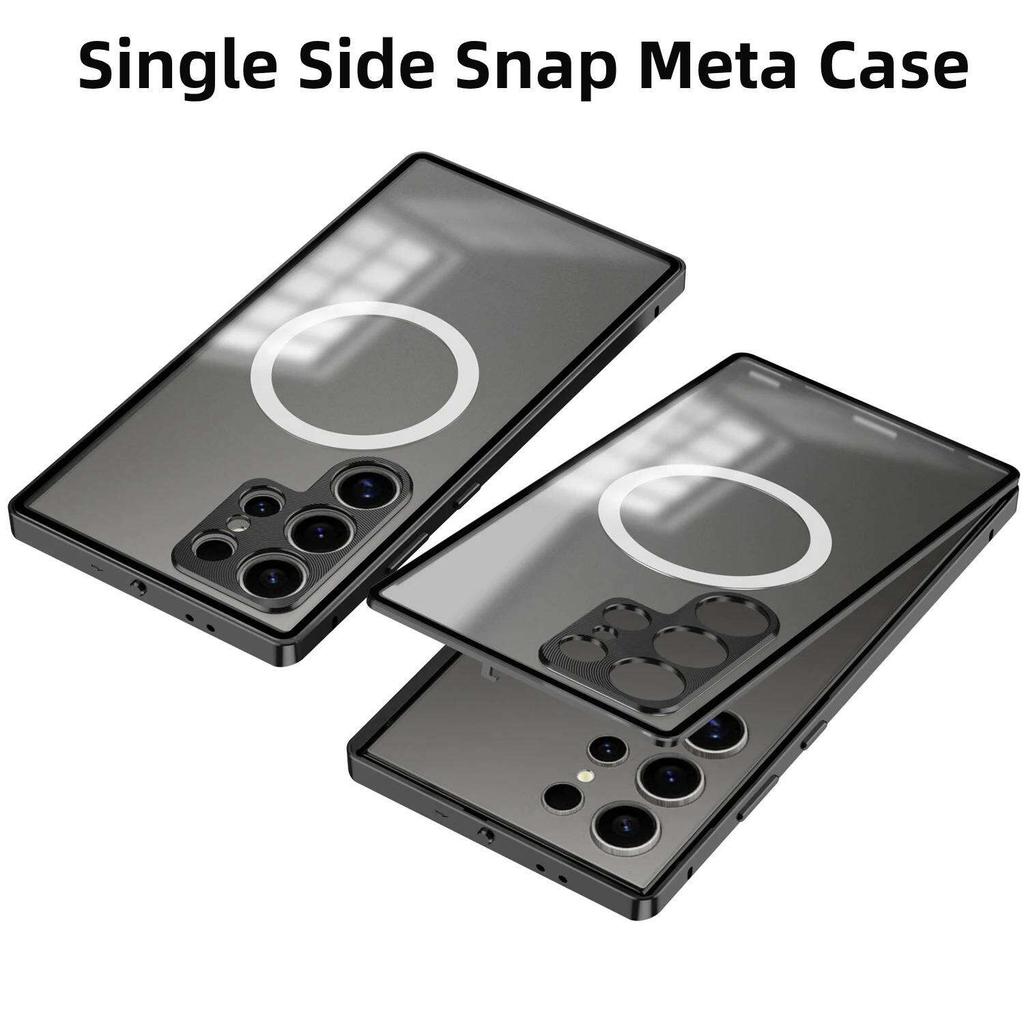 Магнитный чехол для Samsung Galaxy S25 Ultra S24 S23 Plus S25+ S24+ Magsafe Металлическая пружина Алюминиевый сплав Защита объектива Матовая задняя панель Бамперы для телефона