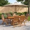 7 piece Outdoor Dining Set Natural Solid Acacia Wood