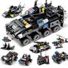 City Series Police Station Swat Building Blocks Fighting Robot Helicopter Bricks Kit Educational Toys For Children Gifts