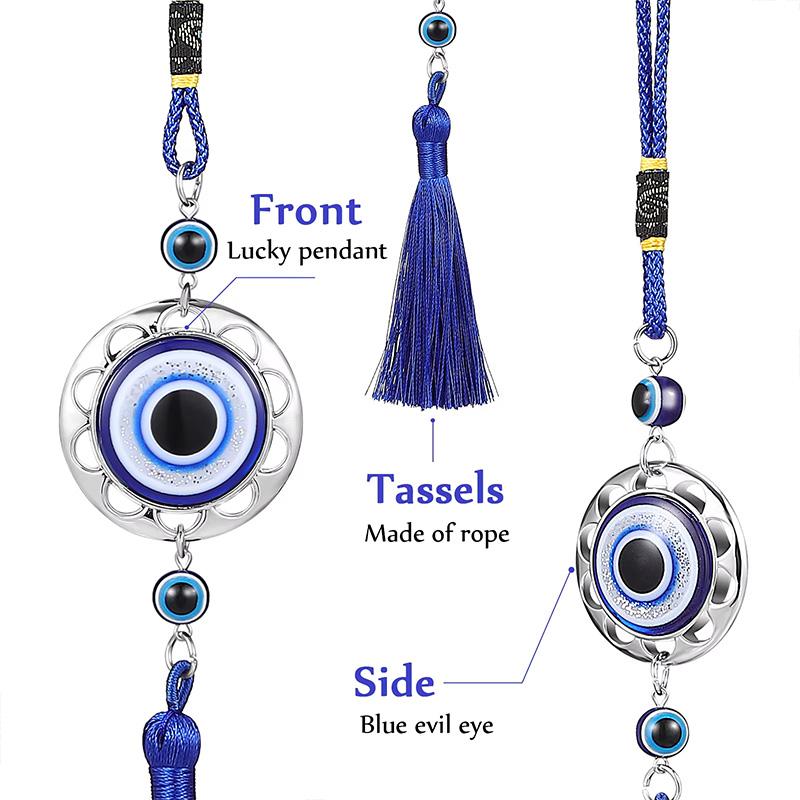 1 шт. Аксессуары для автомобиля Глаз Демона Синие глаза Ретро Брелок-талисман на удачу Подарки Автомобильные украшения Кисточки