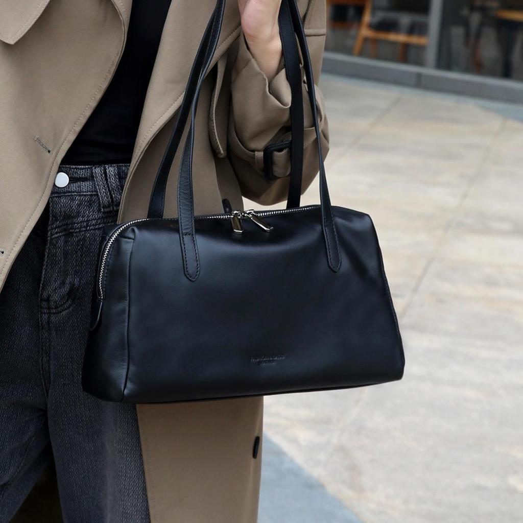 Кристальная сумка кроссбоди из коровьей кожи растительного дубления - 2025 Осень/Зима Мягкая наплечная сумка-тоут