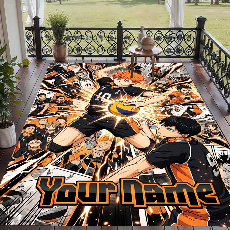 Custom Text Haikyuu Pattern Floor Rug Soft Indoor Carpet Mat Living Room Bedroom