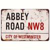 1 шт. Винтажная металлическая табличка Abbey Road NW8 - 12x16 дюймов, Рустик жестяное настенное искусство, Богемный состаренный железный декор для бара, кафе
