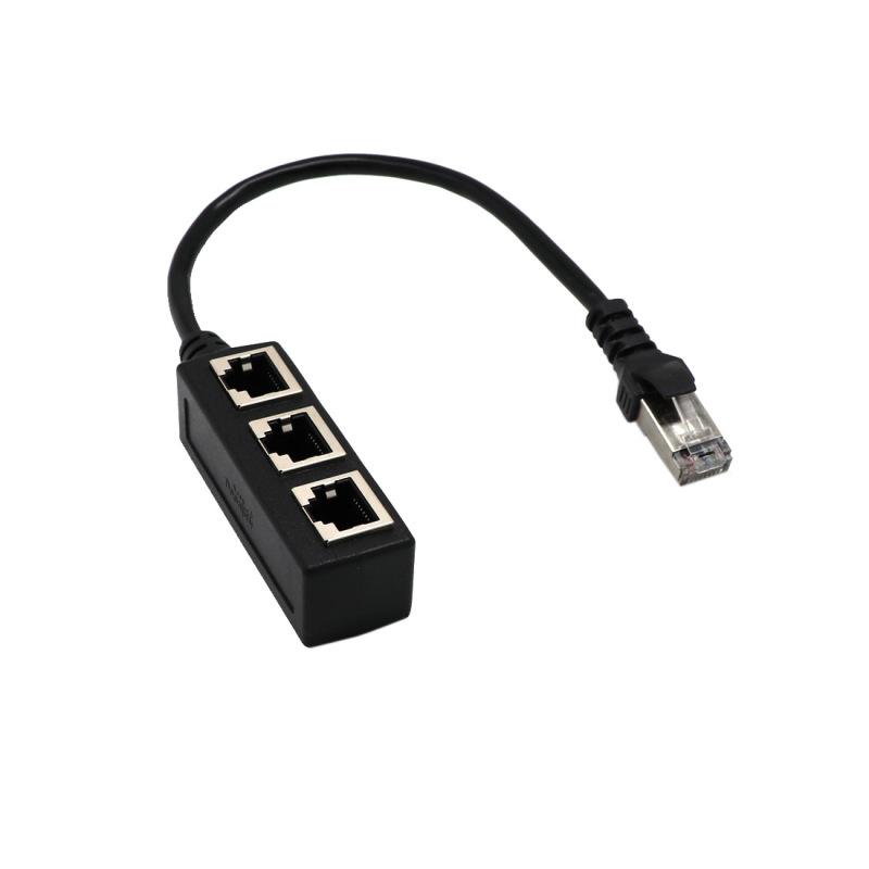 Разъем LAN Ethernet RJ45 с 1 по 3 гнезда, сетевой адаптер-разветвитель-удлинитель