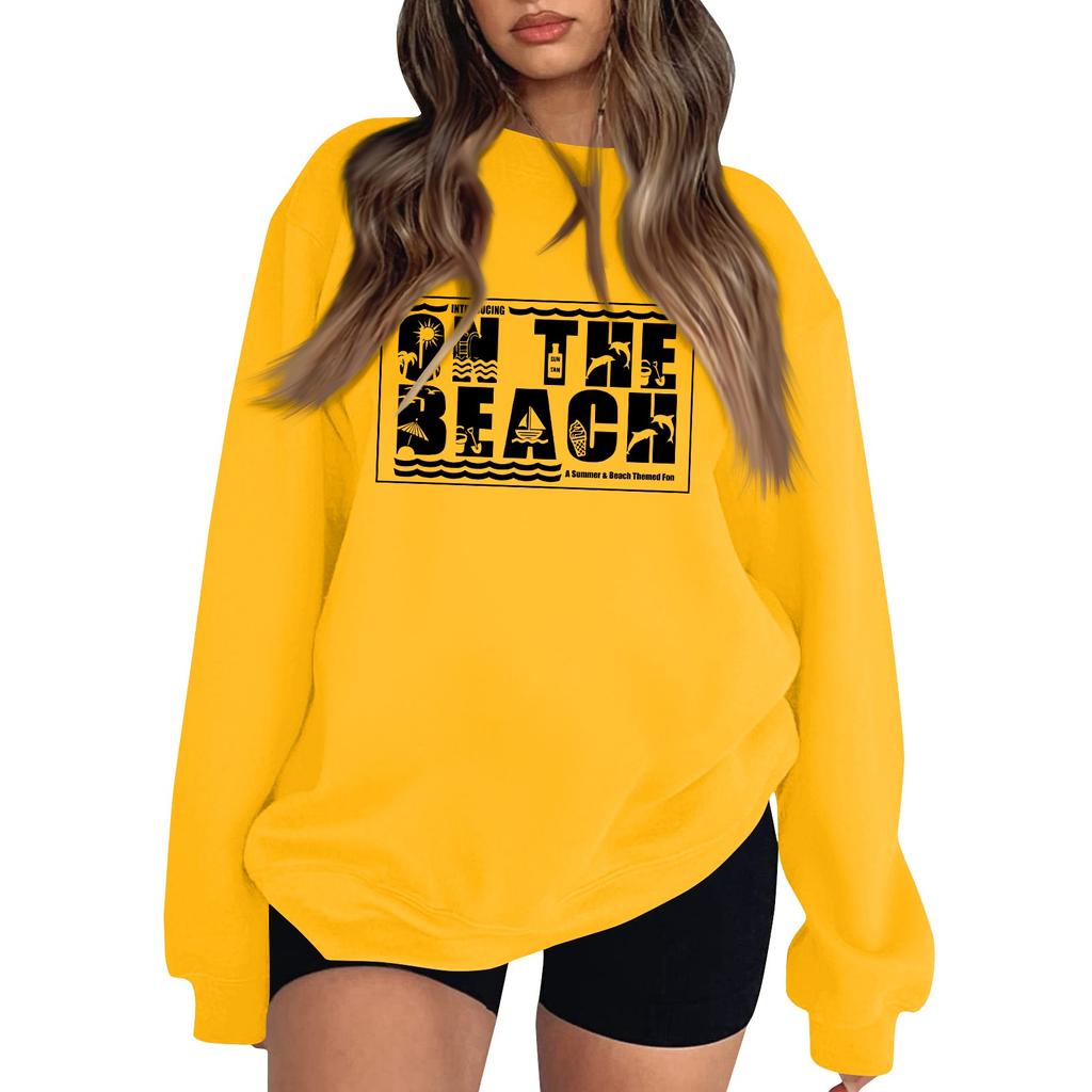 Женская повседневная модная блузка с длинным рукавом и круглым вырезом с принтом и пуловером