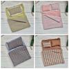 Adjustable Strap Lace Plaid Cloth Pouch Polyester Countryside Style Pillow Crossbody Bag Lightweight Bow Storage Shoulder Bag