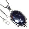 Pendant Blue Sodalite Gemstone Handicraft Valentine'Day Silver Jewelry 2.25"