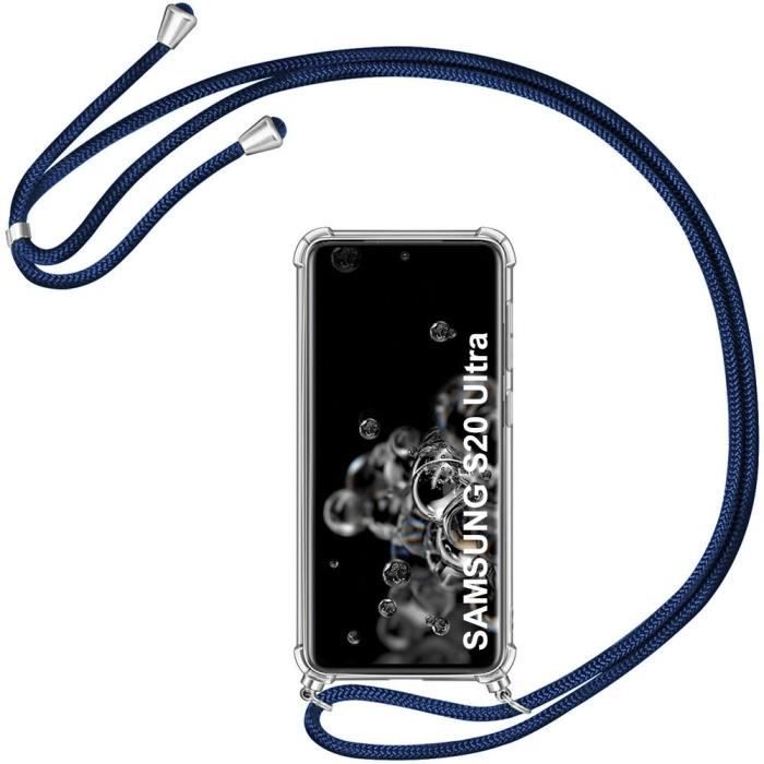 Coque - PROSHOP - pour Samsung S20 Ultra - Souple - Transparent-Bleu Marine - Anti-choc