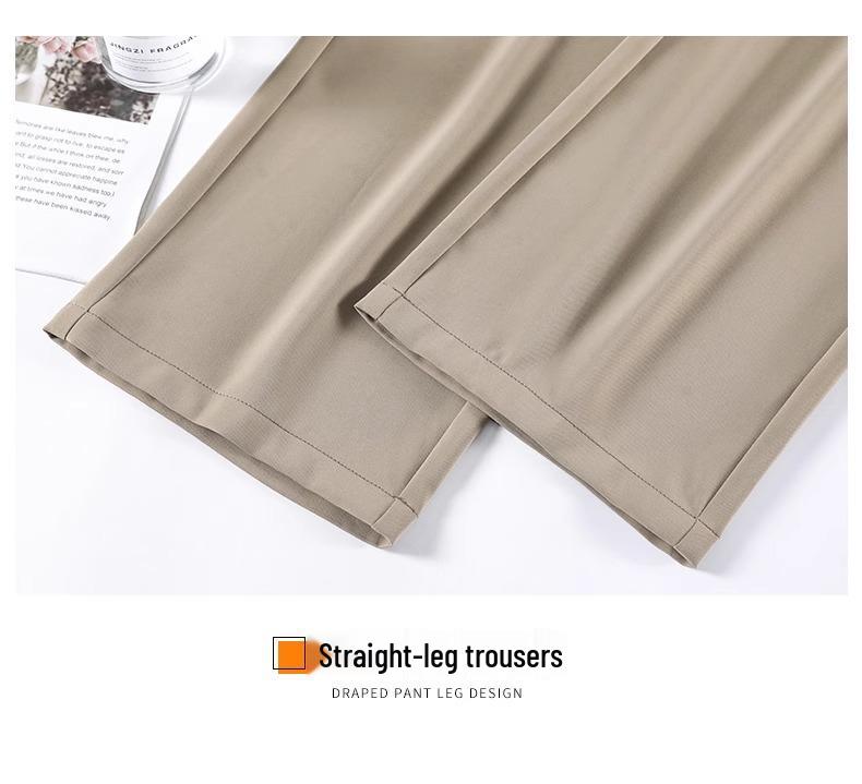 New Women's High-End Chinese-Style Black Loose Suit Pants - Spring/Autumn Straight-Leg Casual Wear