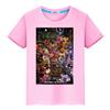 FNAF Summer 100%Cotton T-shirt Casual Boy Short Anime Tees Y2k One Piece Bear Rabbit Game Kawaii Print Tops Kids Clothes Girls