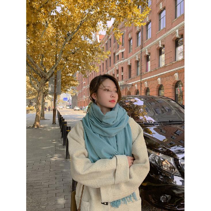 Женский толстый теплый однотонный шарф осень-зима новый стиль кашемировый шарф универсальный шерстяной шарф