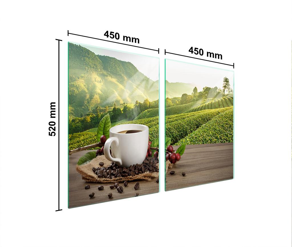 Glass protective plate for the stove 2x45x52 Coffee