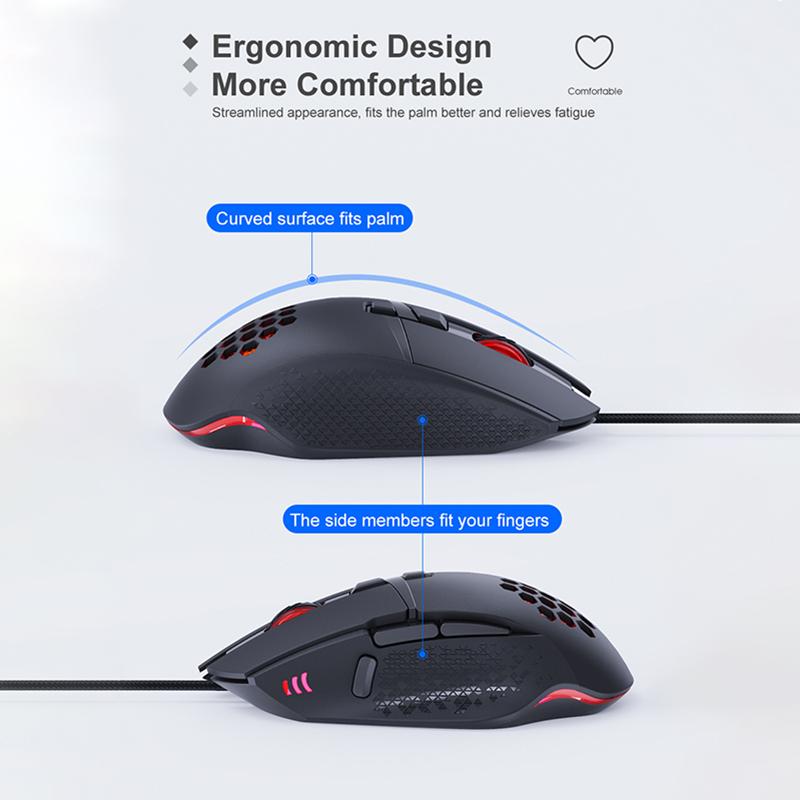 iMICE T90 Новая проводная мышь, полая игровая мышь, 8 клавиш, светящаяся, 7200 точек на дюйм, игровая проводная мышь для ПК, компьютера, планшета, ноутбука