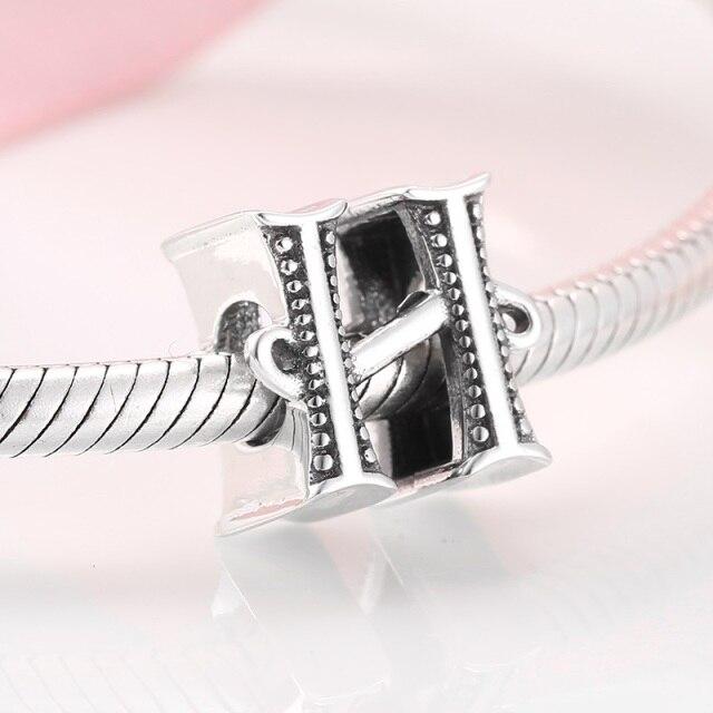 925 стерлингового серебра мода изящные буквы алфавита от A до Z бусины подходят шармы 925 браслеты браслеты ювелирные изделия своими руками