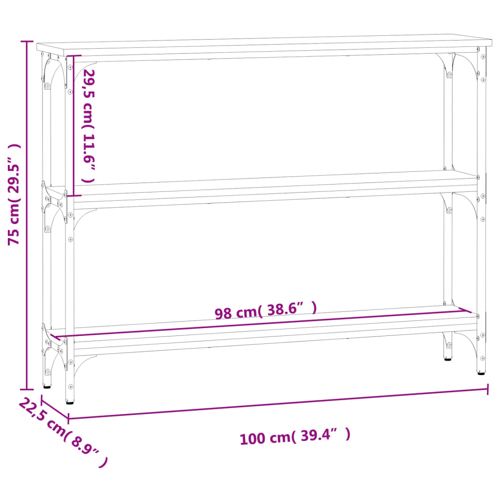 Console Table Sonoma Oak 100x22.5x75 cm Particleboard