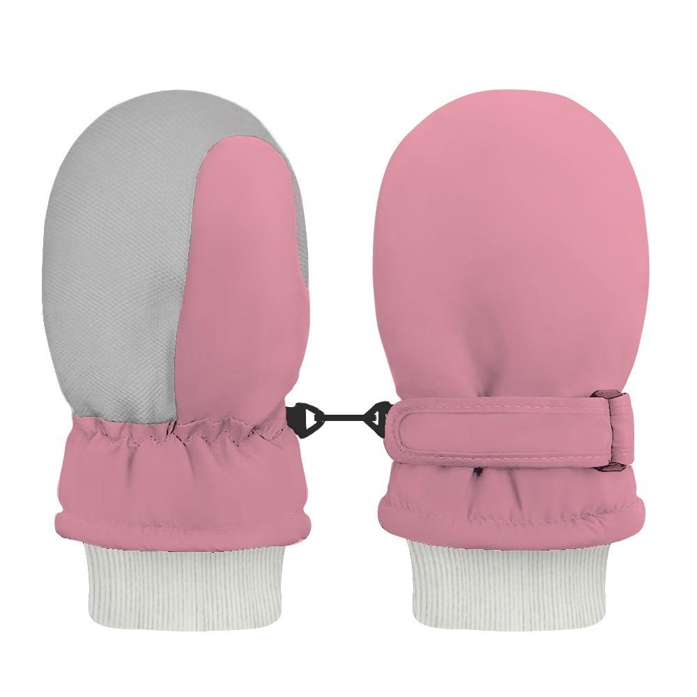 Fleece Lined Kids Mittens Waterproof Ski Mittens Thick Thermal Snow Mittens