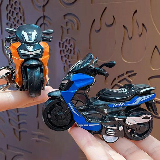 Keychain Pendant Motorbike Charm Zinc Alloy Anti-Detachable Hook Keyring Backpack Accessory Decompression Tool