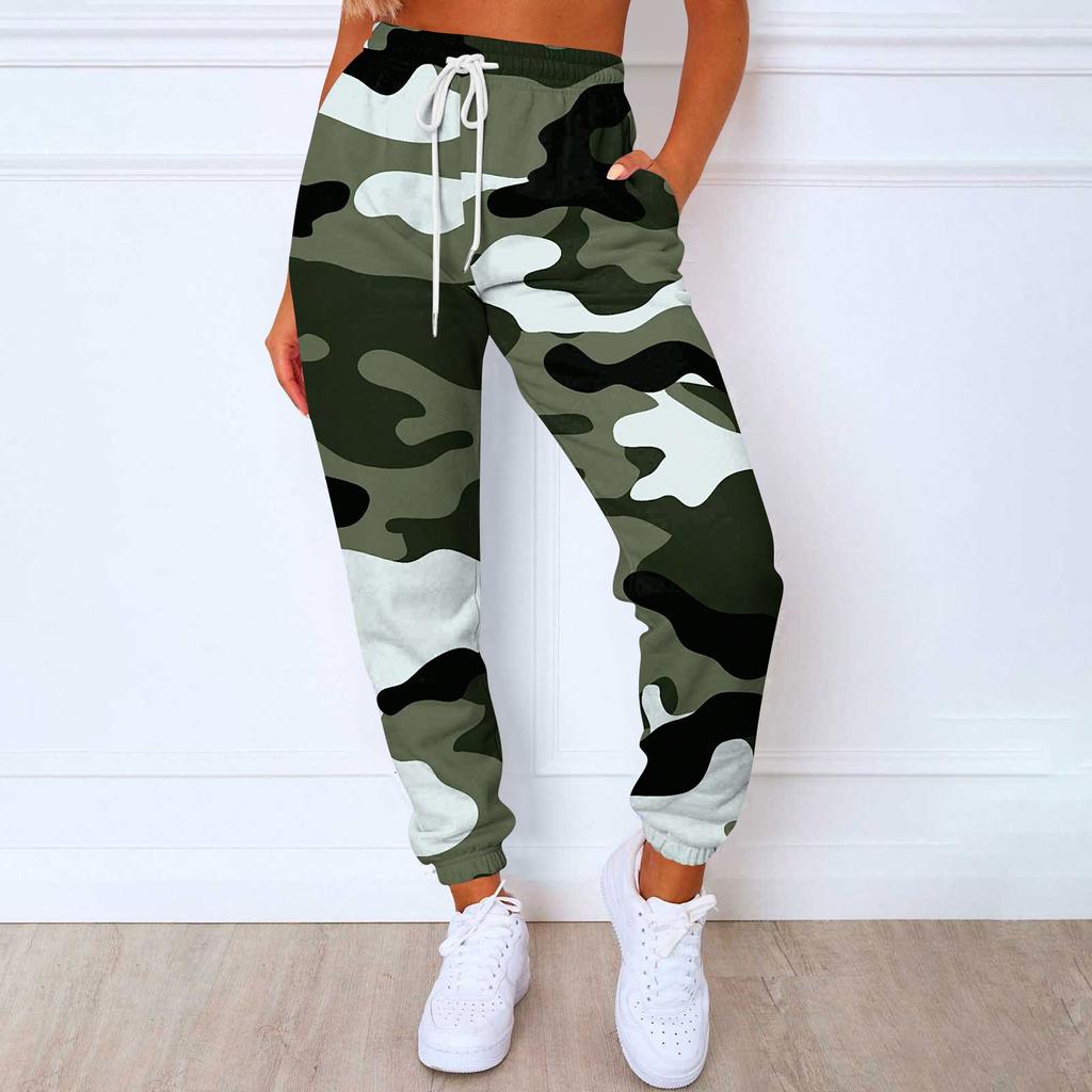 Ladies Casual Fashion Print Casual Pants Sweatshirt Trousers