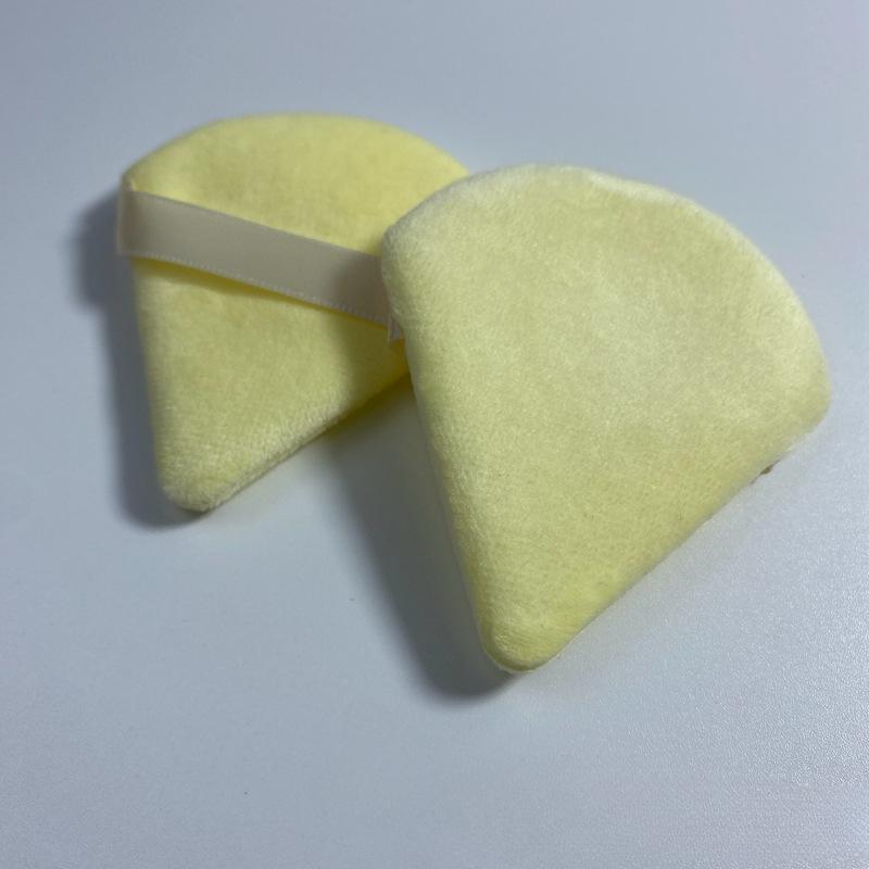 1pc Velvet Triangle Shaped Powder Puff Wet Dry Used Washable Soft Makeup Sponge Tool For Foundation Powder Blusher