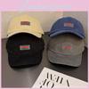 Solid Retro Color Letter Soft Top Fitted Cap Sunshade Ventilation Women Men