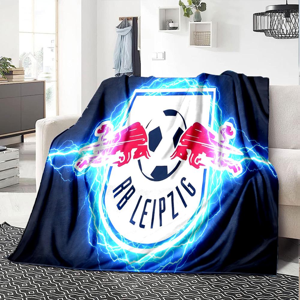 Rb FootballCrest Design Flannel Blanket, Soft Polyester, Modern Design, All-Season for Camping, Travel, Gifts for holidays or birthdays