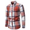 Men's Classic Retro Plaid Shirts Long Sleeve Shirt Jacket Casual Business Plaid Shirt for Men Lightweight Work Lapel Shirts