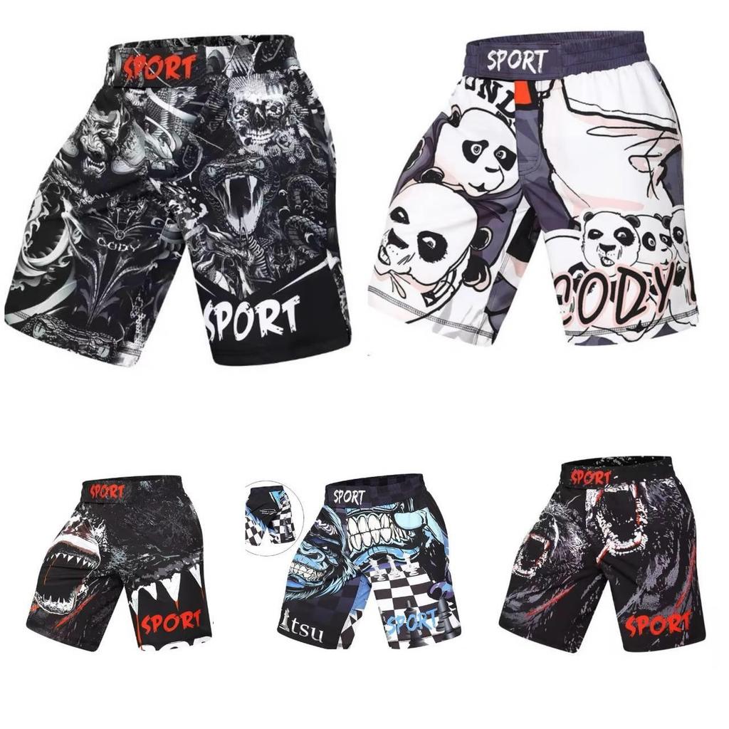 Snake Cobra Wolf Skull Panda Shark Monkey MMA Muay Thai Kick Boxing Shorts Martial Art UFC Boxer Unisex Men Women Pants Training Sport